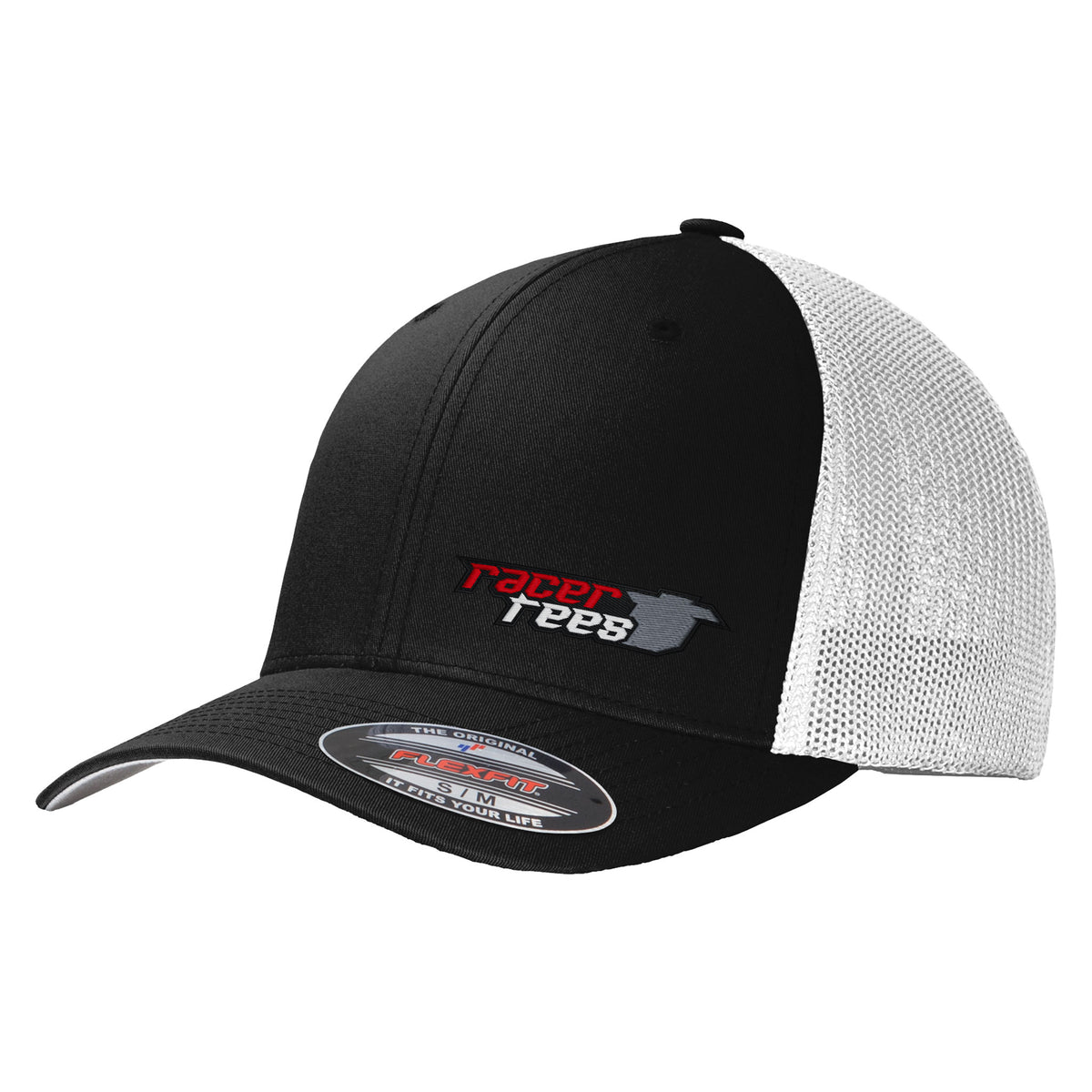 Racer Tees Flexfit Trucker Hat | Black/White