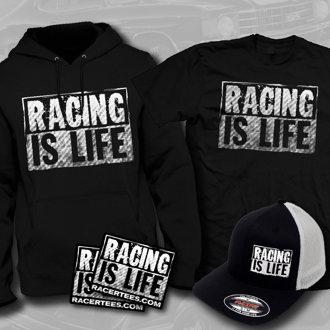 Racing is Life Bundle: T-Shirt, Hoodie & Flexfit Hat
